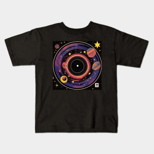 Galaxy Space Record Store Vinyl LP Music Cover Kids T-Shirt